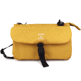 【anello】アネロ GRANDE　軽量はっ水 携帯・お財布ショルダー　マスタード