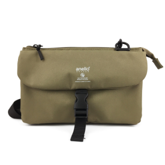 【anello】アネロ GRANDE　軽量はっ水 携帯・お財布ショルダー　オリーブ