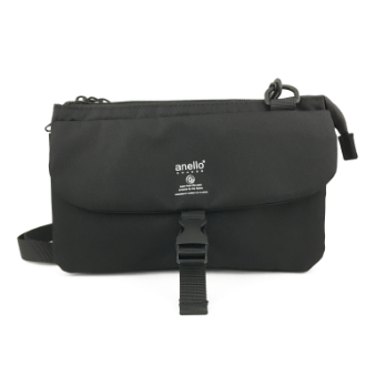 【anello】アネロ GRANDE　軽量はっ水 携帯・お財布ショルダー　ブラック