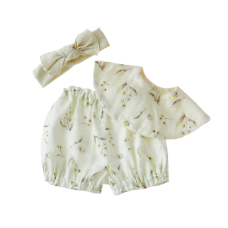 〔lien de famille リヤンドファミーユ〕サークルスタイ＆ヘアバンド＆ブルマ 3点セット かすみ草（イエロー）