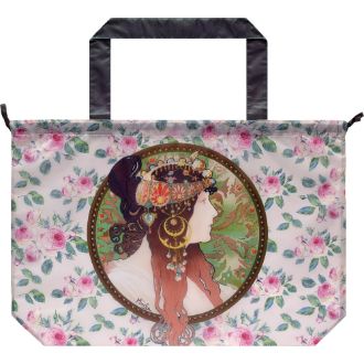 名画レインバッグカバー（ミュシャ「ブルネットとローズ」）