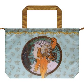 名画レインバッグカバー（ミュシャ「ブロンドとローズ」）