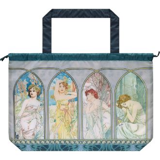 名画レインバッグカバー（ミュシャ「時の流れとローズ」）