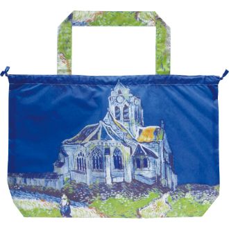 名画レインバッグカバー（ゴッホ「オーヴェルの教会」）