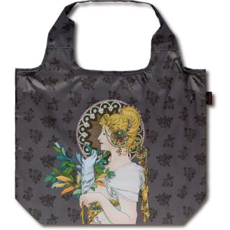 名画クーラーエコバッグ（ミュシャ「羽根とローズ」）