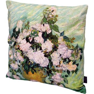 名画クッションカバー（ゴッホ「ホワイトローズ」）