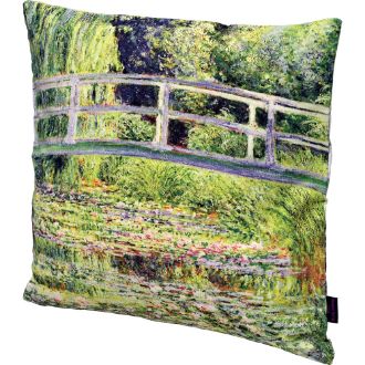 名画クッションカバー（モネ「睡蓮の池と日本の橋」）