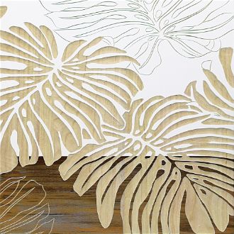 ウッド スカルプチャー アート「ワイルド モンステラ（WH+NP）」