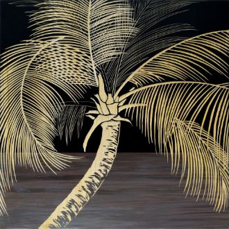 ウッド スカルプチャー アート「パーム ツリー（BK+NP）」