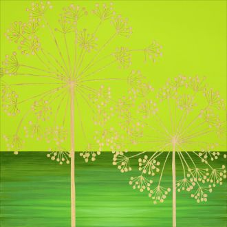 ウッド スカルプチャー アート「ファイヤー フラワー（GR+NP）」