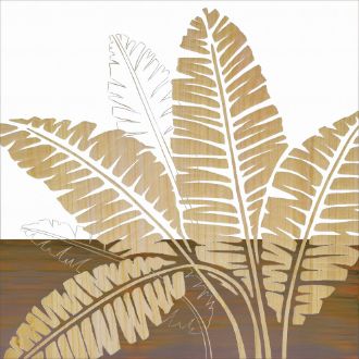 ウッド スカルプチャー アート「バナナリーフ（WH+NP）」