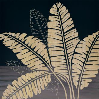 ウッド スカルプチャー アート「バナナリーフ（BK+NP）」
