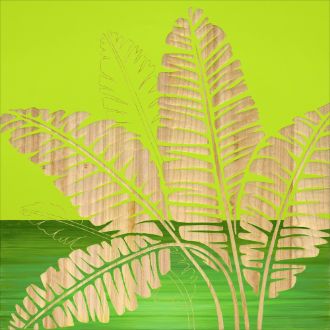 ウッド スカルプチャー アート「バナナリーフ（GR+NP）」