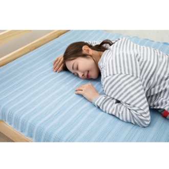 立体ガーゼシーツ　セミダブル　ブルー