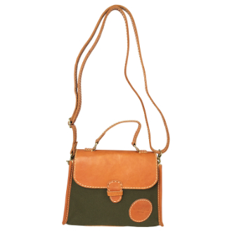 【zucchero filato×fanbi】ズッケロ　キャンバス×牛革2WAYバッグ  カーキ