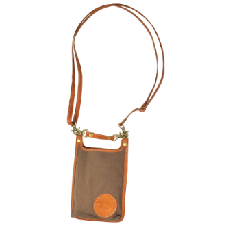 【zucchero filato×fanbi】ズッケロ　キャンバス×牛革スマホショルダー  オーク