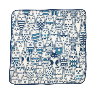 【ai sayama】アイ サヤマ　タオルハンカチ　立涌 ブルー