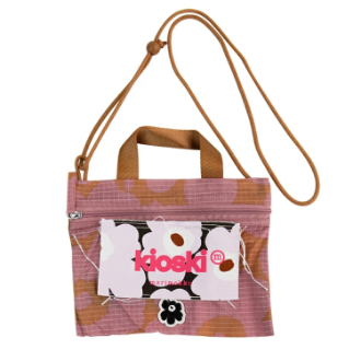 【marimekko】マリメッコ　ショルダーバッグ　Funny Cross Pocket Unikko　ブラウン×ピンク